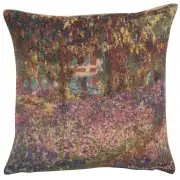 C Charlotte Home Furnishings Inc Monet's Iris Garden European Cushion Cover - 18 in. x 18 in. by Claude Monet