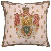 Napoleon Crest Belgian Cushion Cover - 18 in. x 18 in. Cotton by Charlotte Home Furnishings