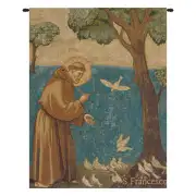 St. Francis Preaching to the Birds Italian Tapestry Wall Hanging