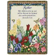 Mother Proverbs 31:28  Tapestry Afghan Throw