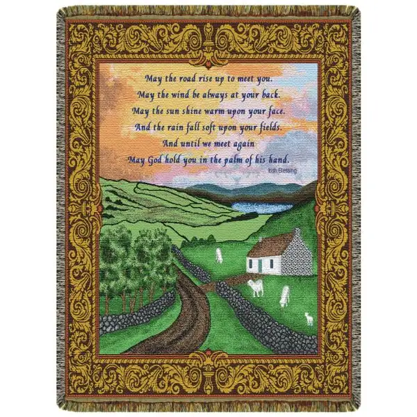 Irish Blessing  Tapestry Afghan Throw