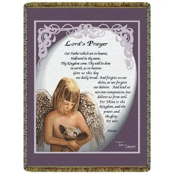 The Lord's Prayer - 68 in. x 52 in. Cotton by Charlotte Home Furnishings