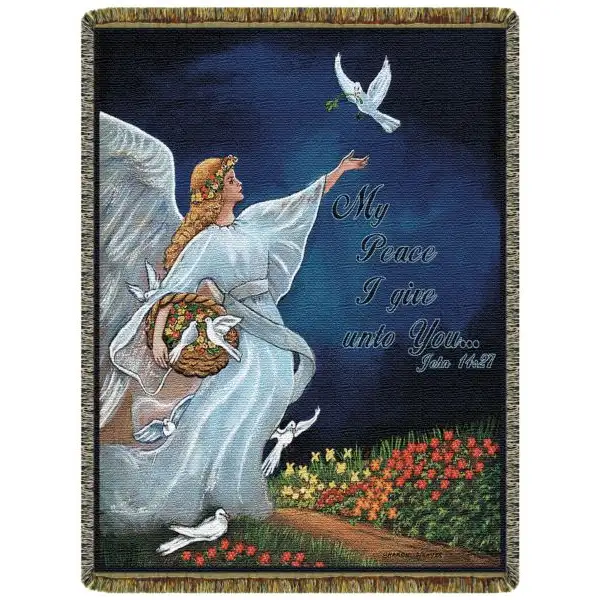 John 14:27  Tapestry Throw