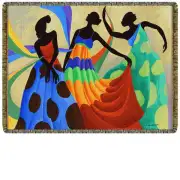 Dancers In Black Skin  Tapestry Afghan Throw