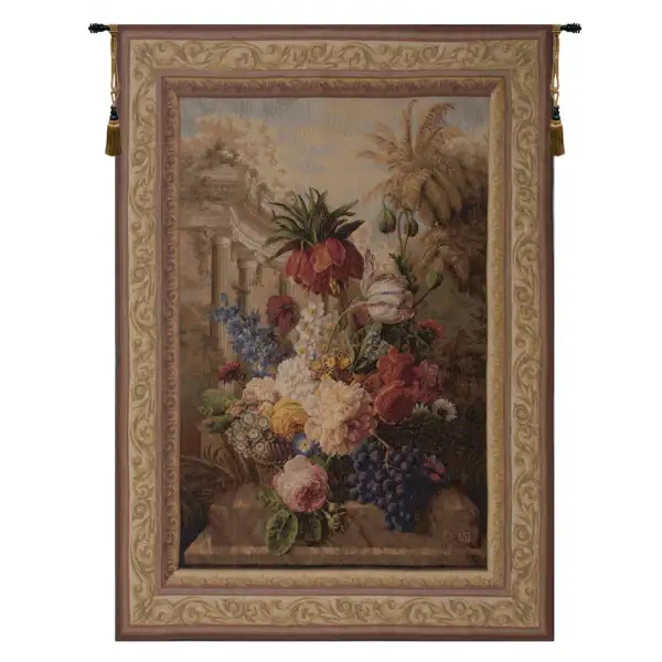 Bouquet Exotique French Wall Tapestry - 44 in. x 58 in. Wool/cotton/others by Jan Frans Van Dael