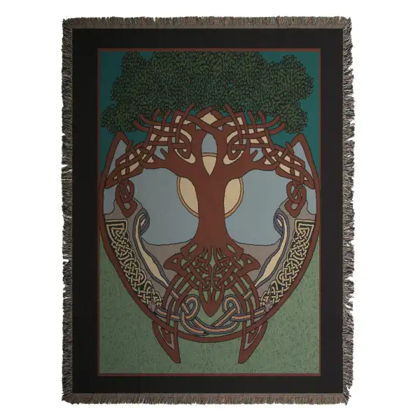 Celtic Tree - 52 in. x 70 in. Cotton by Charlotte Home Furnishings