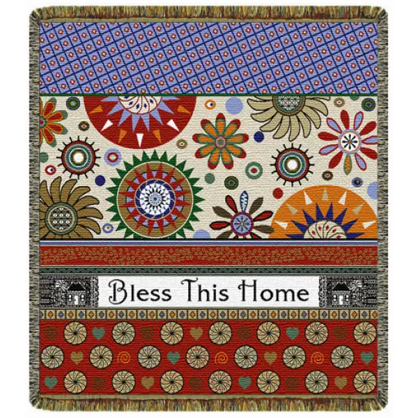 Bless This Home  Tapestry Throw