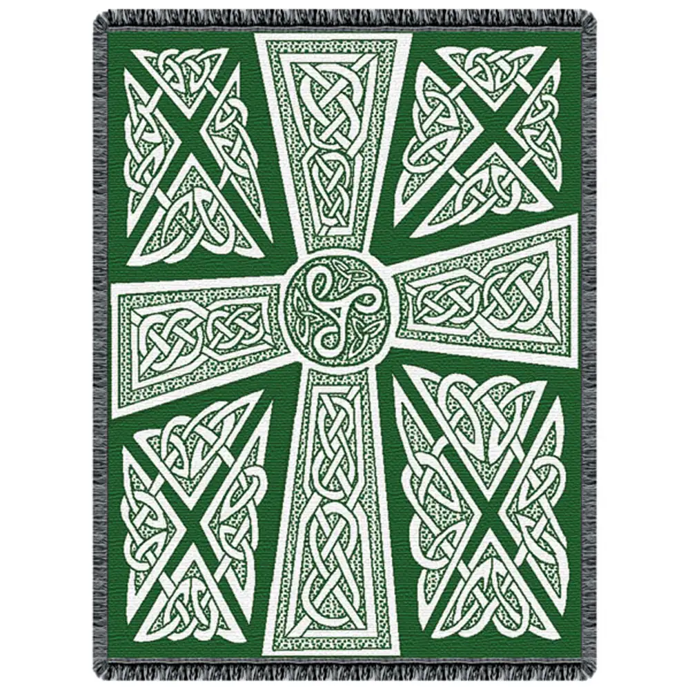 Celtic Crosses North American Made Decorative Woven Tapestry Throw Blanket NEW