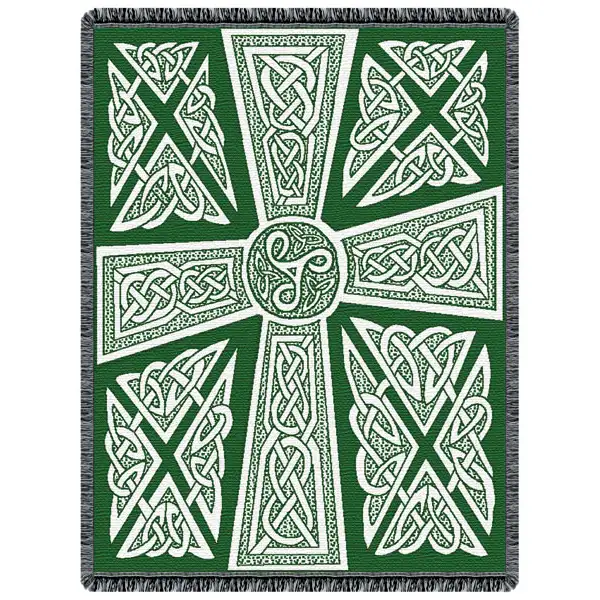 Celtic Crosses - 68 in. x 48 in. Cotton by Charlotte Home Furnishings