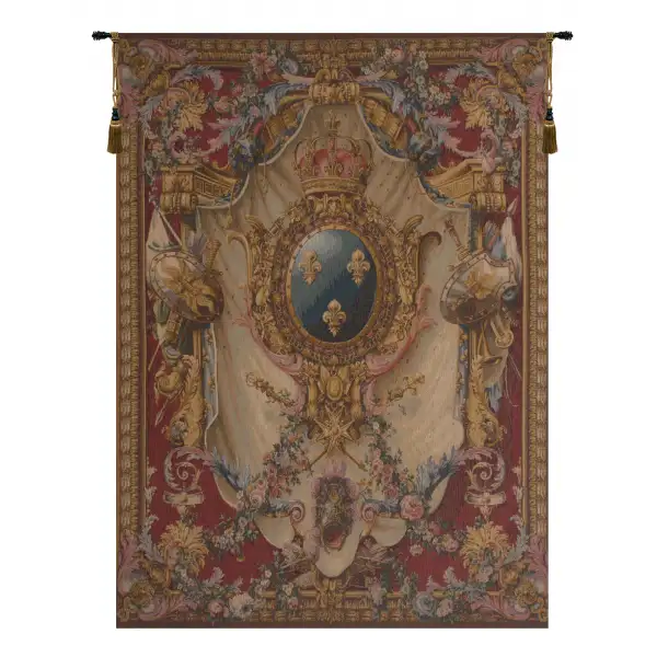 Grandes Armoiries Red French Wall Tapestry - 44 in. x 58 in. Wool/cotton/others by Pierre Josse Perrot