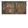 Belgian Woven Tapestry Medieval Wine & Feast Scene - Vendages Red-Decorative Art