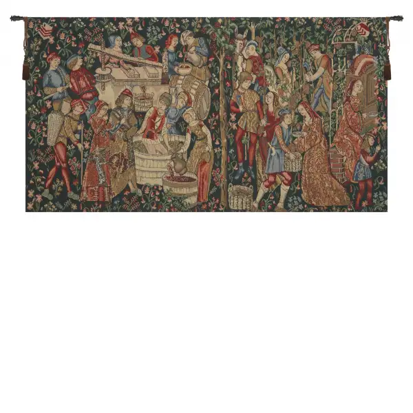 Vendages (Red) Belgian Tapestry - 39 in. x 22 in. Cotton/Viscose/Polyester by Charlotte Home Furnishings