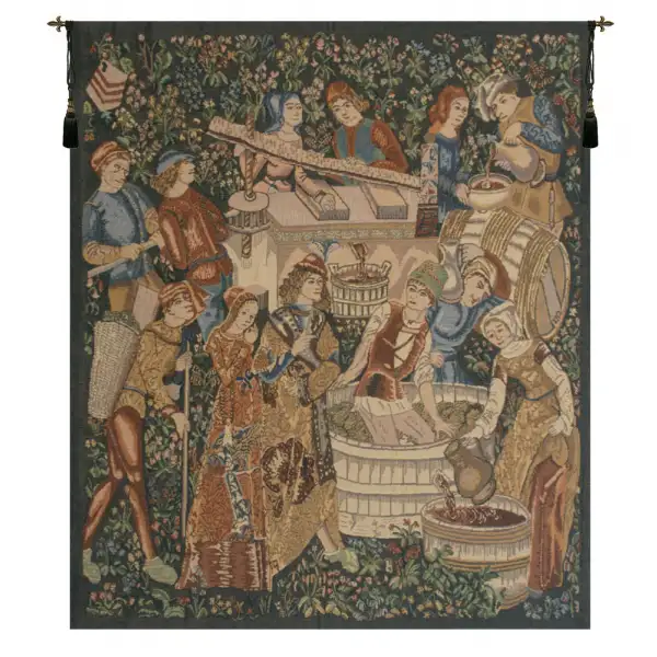 Vendages, Left Side (Rust) Belgian Wall Tapestry