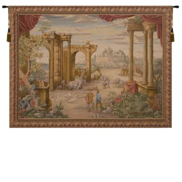 Vue Antique French Wall Tapestry - 76 in. x 58 in. Wool/cotton/others by Charlotte Home Furnishings