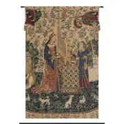 Lady And The Organ Beige Belgian Tapestry - 16 in. x 27 in. Cotton/Viscose/Polyester by Charlotte Home Furnishings