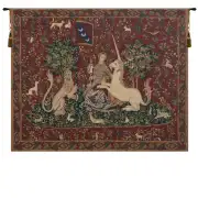 Lady and the Mirror (with Border) European Tapestry Wall Hanging