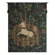 Unicorn In Captivity II  European Tapestry Wall Hanging