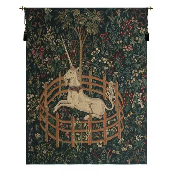 Unicorn In Captivity II  Belgian Wall Tapestry