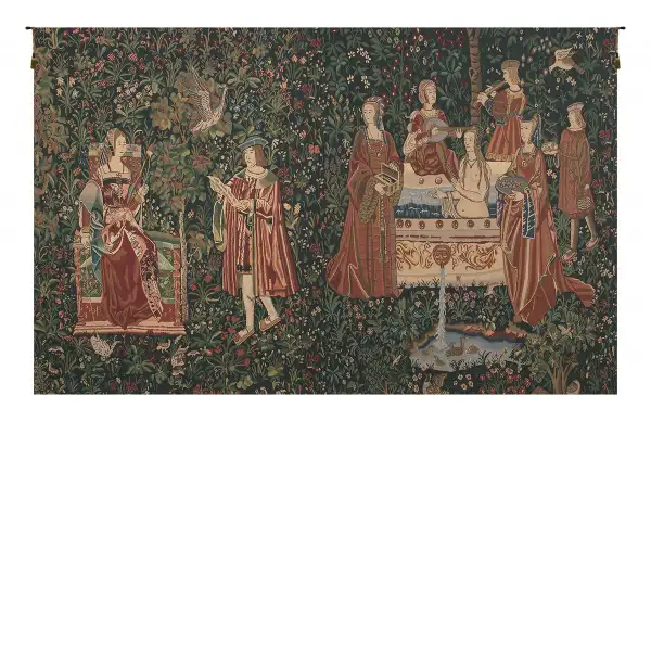 Bath And Reading In The Garden Belgian Tapestry - 112 in. x 69 in. Cotton/Viscose/Polyester by Charlotte Home Furnishings