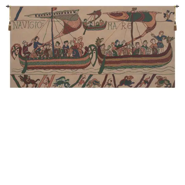 Bayeux - Navigo Mare Belgian Tapestry - 43 in. x 21 in. Cotton/Viscose/Polyester by Charlotte Home Furnishings