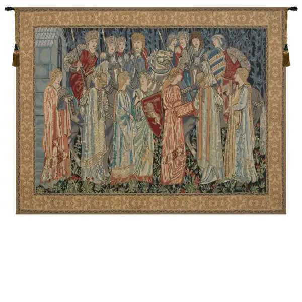 Knights Departure Belgian Tapestry - 45 in. x 33 in. Cotton/Viscose/Polyester by William Morris