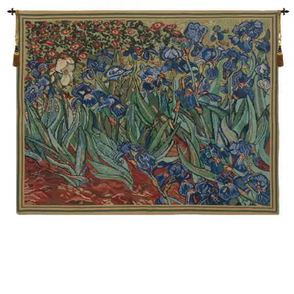 Les Iris Belgian Tapestry - 33 in. x 27 in. Cotton/Viscose/Polyester by Vincent Van Gogh