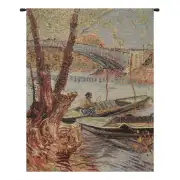 Van Gogh Fishing in the Spring  Belgian Wall Tapestry