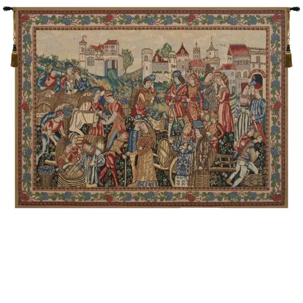 Wine Merchants Belgian Tapestry - 69 in. x 44 in. Cotton/Viscose/Polyester by Charlotte Home Furnishings