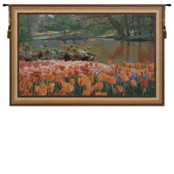 Keukenhof I Belgian Tapestry - 97 in. x 62 in. Cotton/Viscose/Polyester by Charlotte Home Furnishings