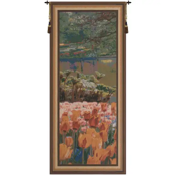 Keukenhof Portiere I Belgian Tapestry - 29 in. x 66 in. Cotton/Viscose/Polyester by Charlotte Home Furnishings