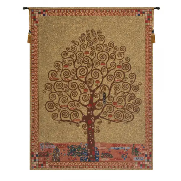 Klimt's Tree Of Life Belgian Tapestry - 33 in. x 43 in. Cotton/Viscose/Polyester by Gustav Klimt