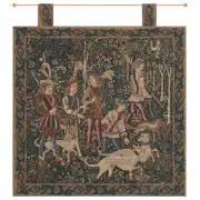 Unicorn Hunt with Loops European Tapestry Wall Hanging