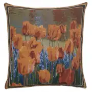 Keukenhof Gardens III Belgian Cushion Cover - 16 in. x 16 in. Cotton/Viscose/Polyester by Charlotte Home Furnishings