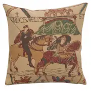 Bayeux Mont St. Michel I Belgian Cushion Cover - 16 in. x 16 in. Cotton/Viscose/Polyester by Charlotte Home Furnishings