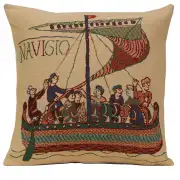 Bayeux Navigo Belgian Cushion Cover - 16 in. x 16 in. Cotton/Viscose/Polyester by Charlotte Home Furnishings