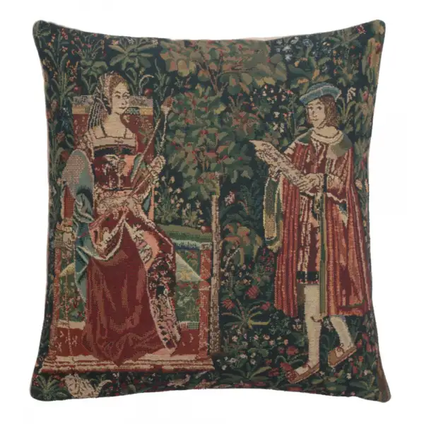 The Reading Belgian Cushion Cover - 16 in. x 16 in. Cotton/Viscose/Polyester by Charlotte Home Furnishings