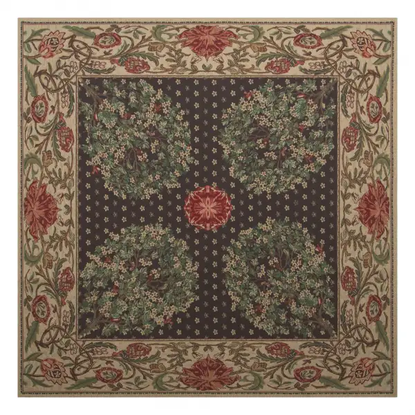 Tree Of Life Brown Belgian Throw - 59 in. x 59 in. Cotton/Viscose/Polyester by William Morris