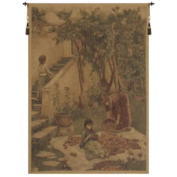 The Orange Gatherers Belgian Tapestry - 36 in. x 54 in. SoftCottonChenille by Waterhouse