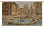 Piazza Di Spagna Italian Tapestry - 19 in. x 12 in. Cotton/Viscose/Polyester by Alberto Passini