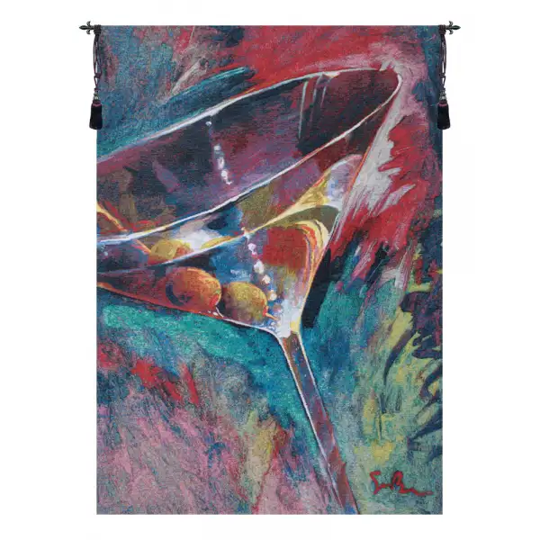 Unforgettable Cocktail Glass Belgian Tapestry Wall Hanging