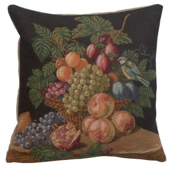Fruit Basket Cushion - 19 in. x 19 in. Cotton/Viscose/Polyester by Charlotte Home Furnishings