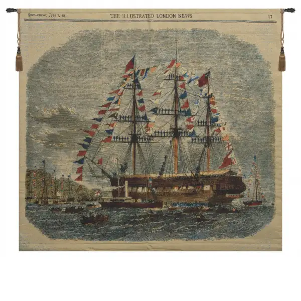 Antique Clipper Ship Fine Art Tapestry