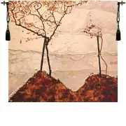 Autumn Sun and Trees Tapestry of Fine Art