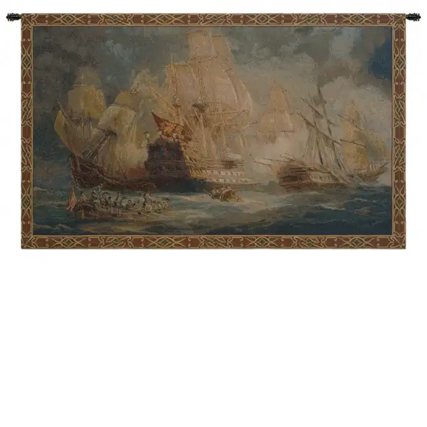 Naval Battle Italian Tapestry Wall Hanging