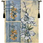 Embellished Wildflower Collage II Fine Art Tapestry