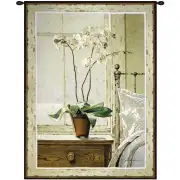 Orchids In The Window I Wall Tapestry - 39 in. x 53 in. Cotton/Viscose/Polyester by Charlotte Home Furnishings