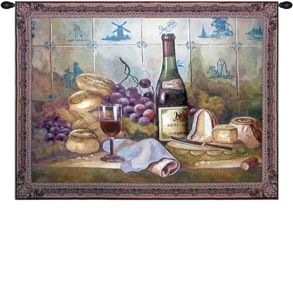 Wine Grapes and Bread Tapestry Wall Art