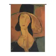 Jeanne Hebuterne in a Large Hat Belgian Wall Tapestry