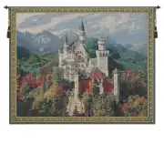 Neuschwanstein Castle Blue Flanders Tapestry Wall Hanging