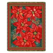 Poinsettia Tapestry Throw